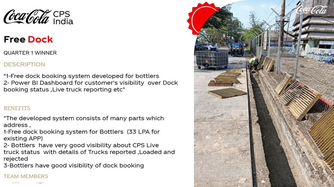 Kaizen Free Dock quarter winner project